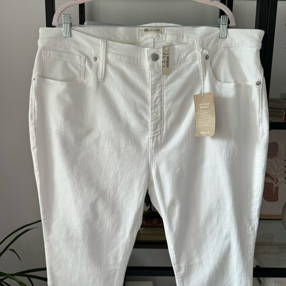 Madewell Petite 9" Mid-Rise Skinny Jeans in Pure White Women’s Size 36 P - Picture 2 of 13